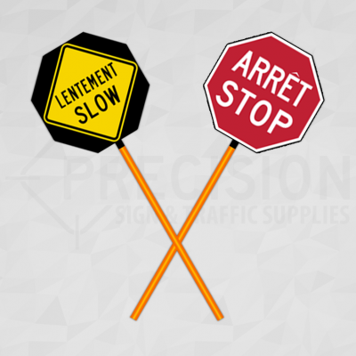 New Brunswick Traffic Control Paddle Bilingual French