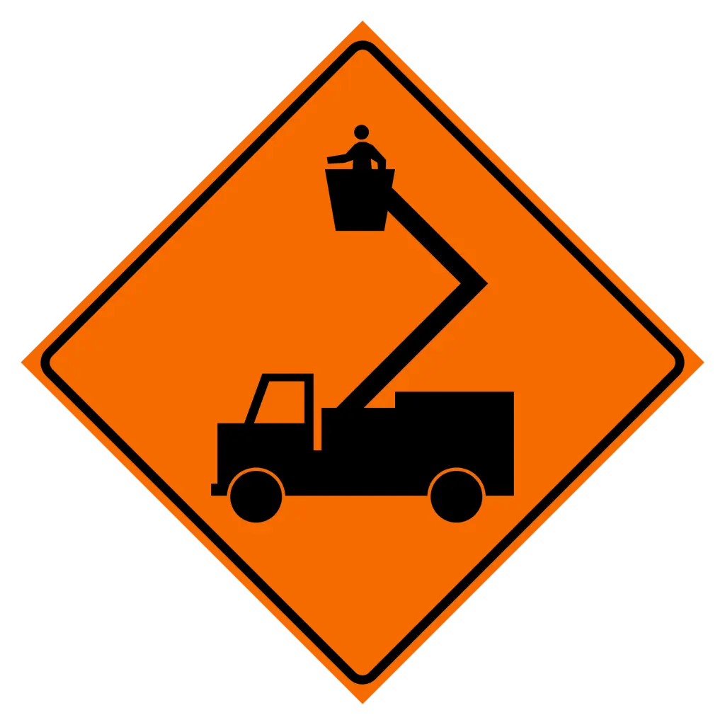 TC-114 (NS & PEI) Overhead Bucket Work Sign - Traffic Depot Signs & Safety